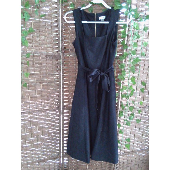 Calvin Klein denim  Midi Dress Sleeveless Square Neck Career Work Party - Picture 1 of 4